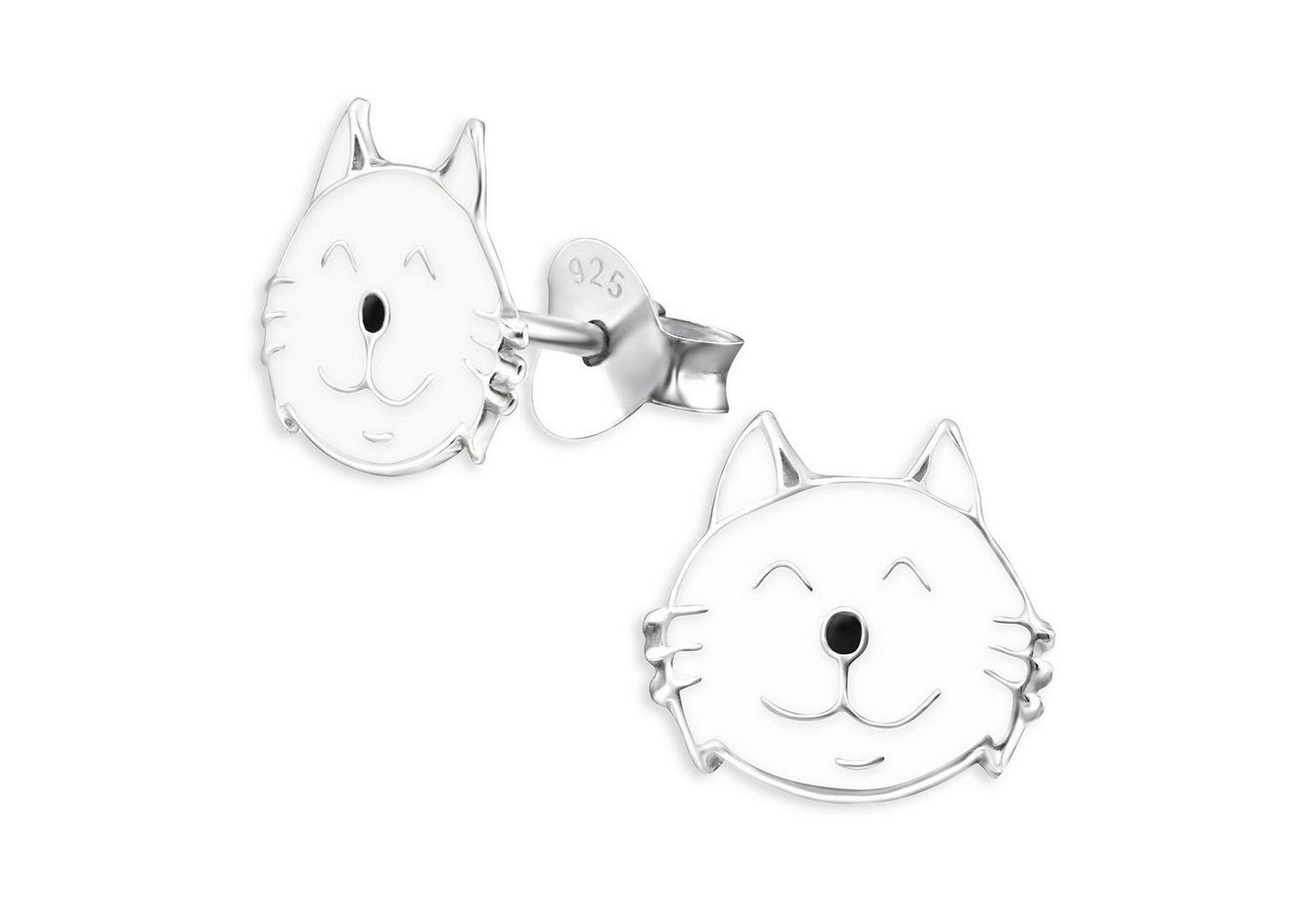 Monkimau Paar Ohrstecker Katzen Kinder Ohrringe aus 925 Silber (Packung) von Monkimau