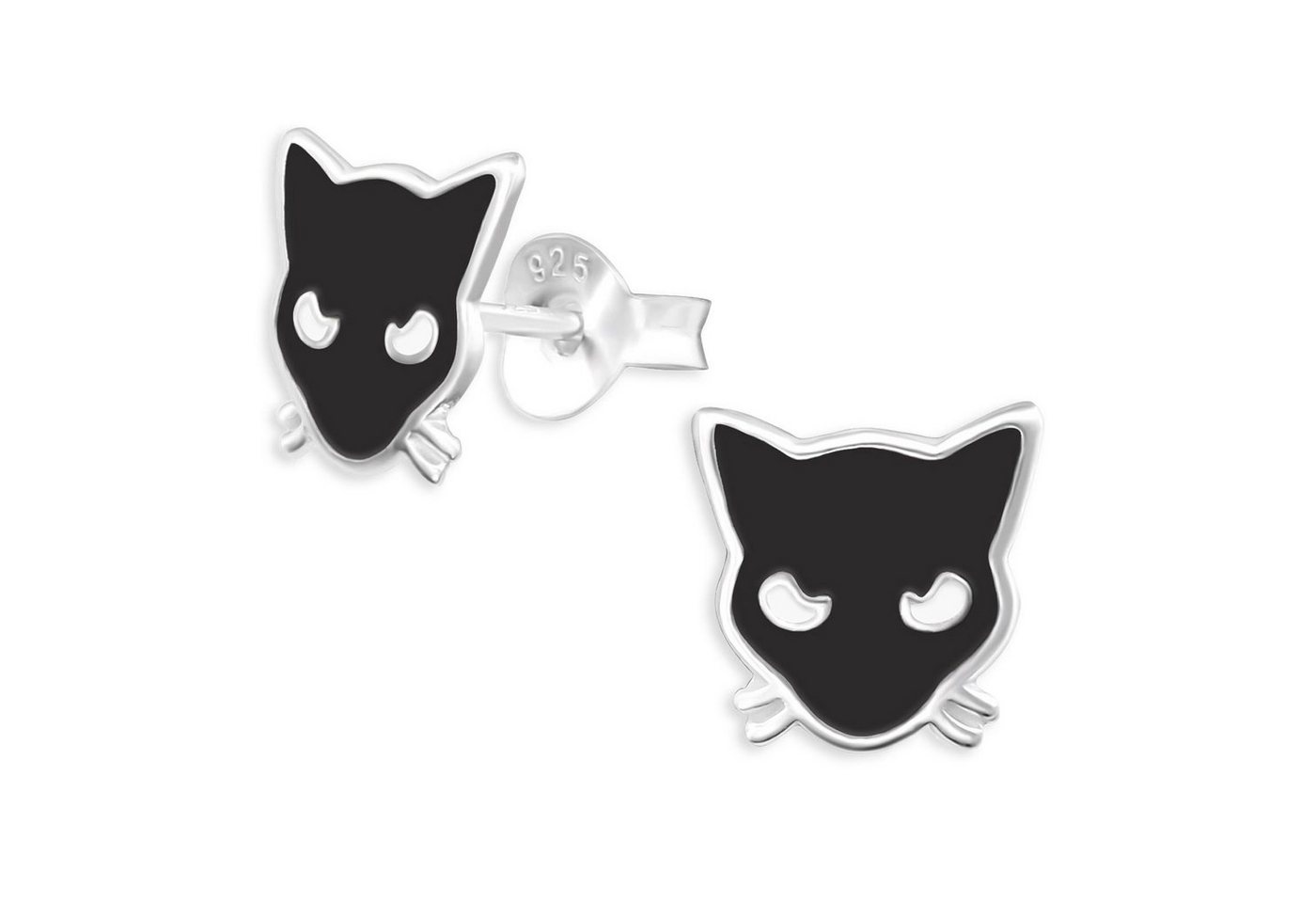 Monkimau Paar Ohrstecker Katzen Kinder Ohrringe aus 925 Silber (Packung, Paar Ohrstecker) von Monkimau