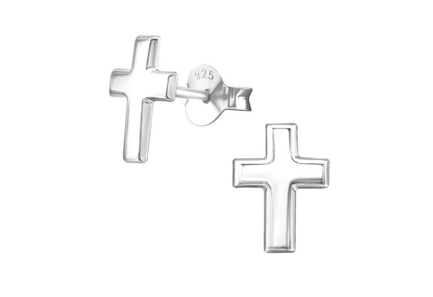 Monkimau Paar Ohrstecker Kreuz Ohrringe 925 Silber Kinder Ohrstecker (Packung) von Monkimau