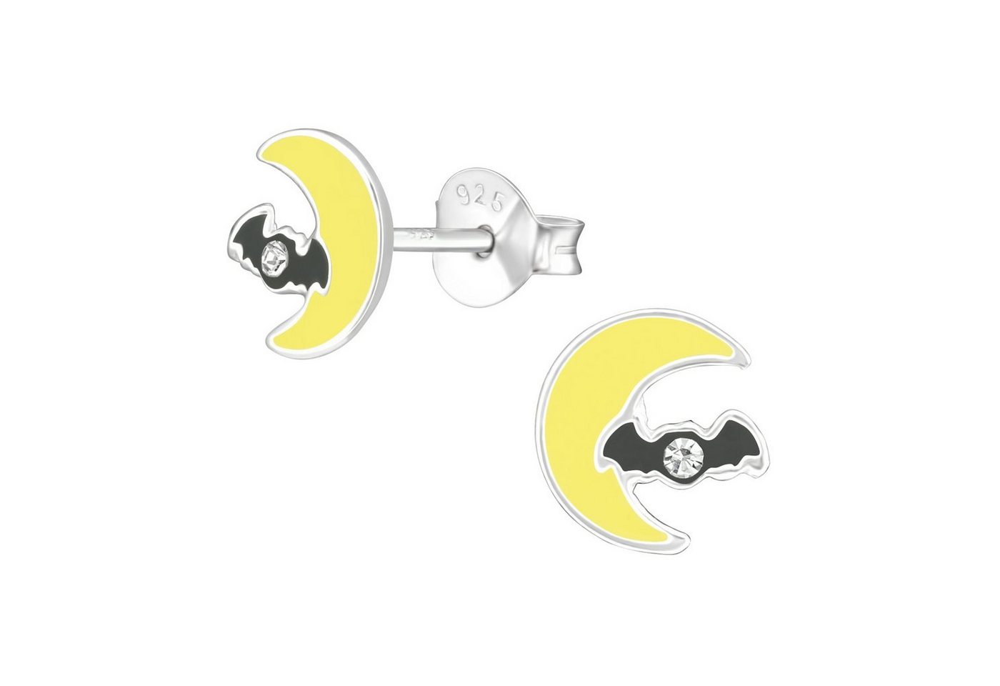 Monkimau Paar Ohrstecker Mond Ohrringe 925 Silber Kinder Ohrstecker (Packung) von Monkimau