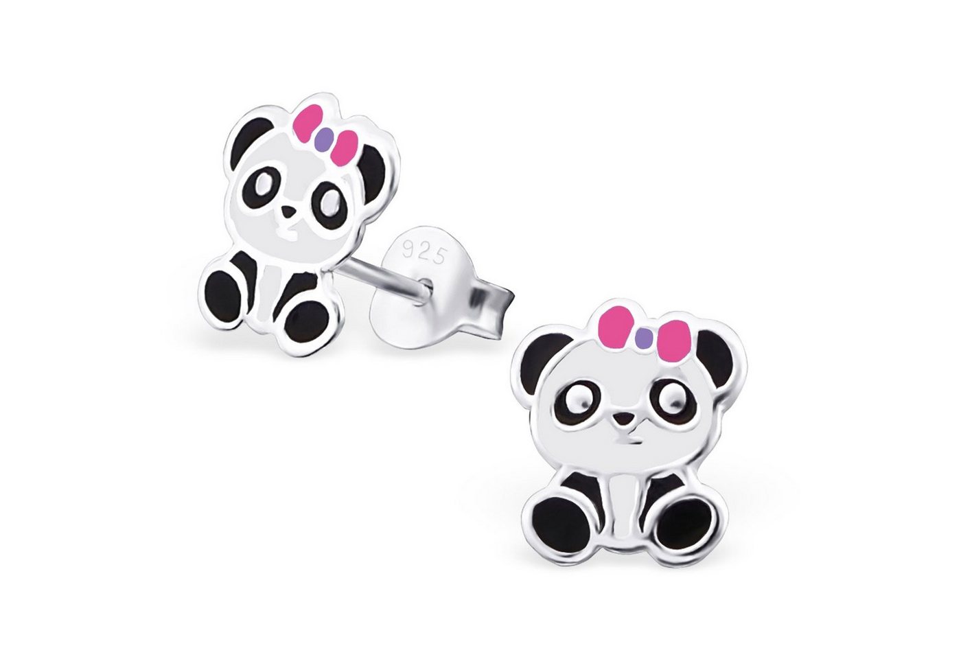 Monkimau Paar Ohrstecker Panda Ohrringe 925 Silber Kinder Ohrstecker (Packung) von Monkimau