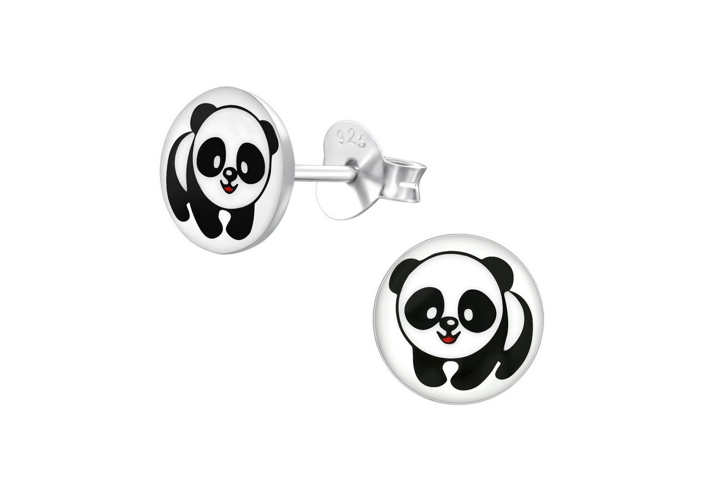 Monkimau Paar Ohrstecker Panda Ohrringe 925 Silber Kinder Ohrstecker (Packung) von Monkimau