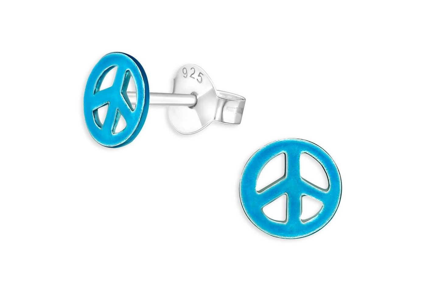 Monkimau Paar Ohrstecker Peace Zeichen Kinder Ohrringe aus 925 Silber (Packung) von Monkimau