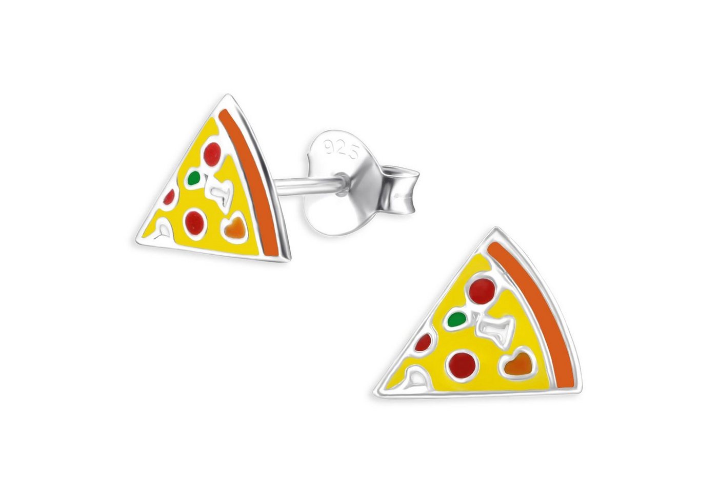 Monkimau Paar Ohrstecker Pizza Kinder Ohrringe aus 925 Silber (Packung) von Monkimau