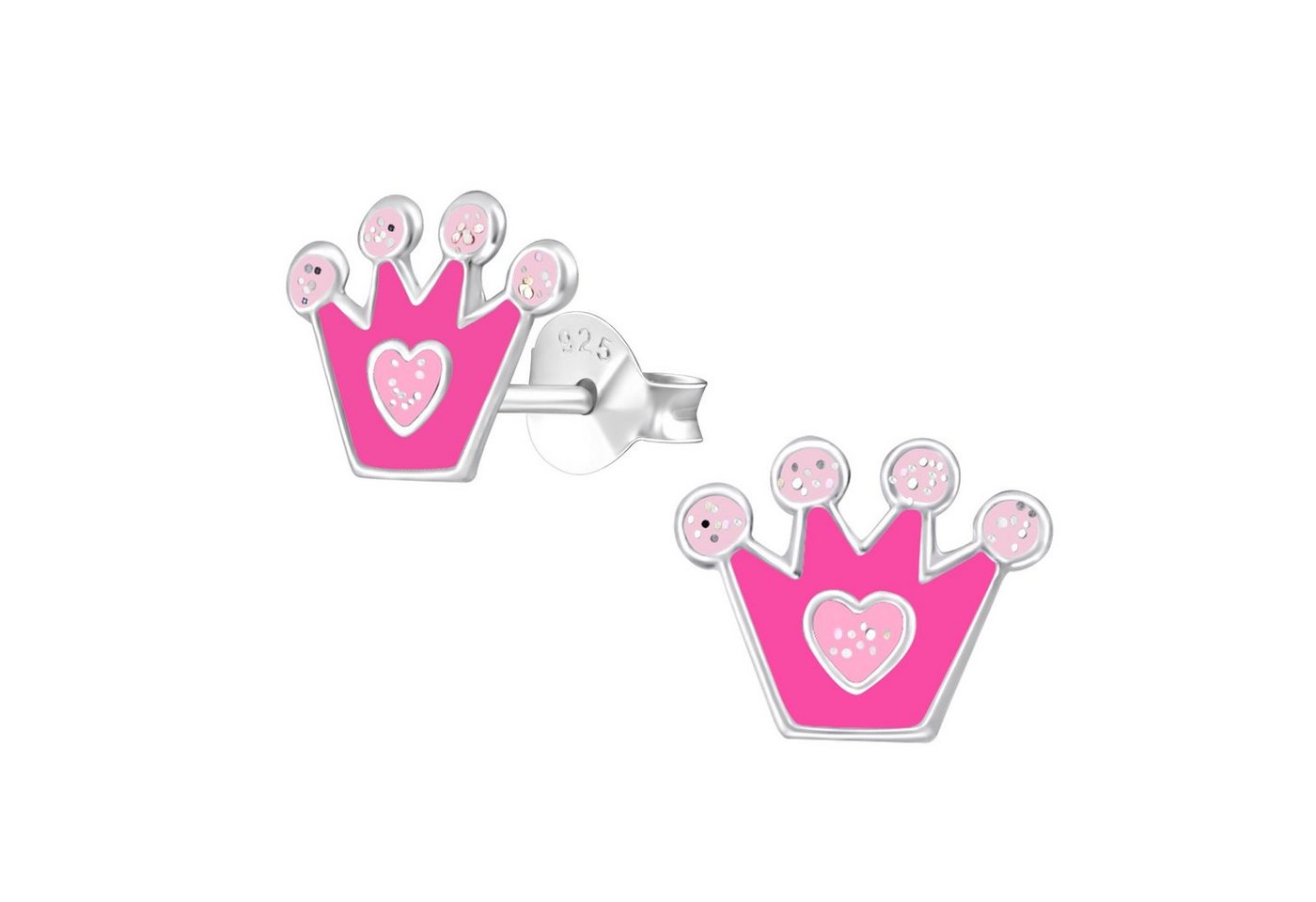 Monkimau Paar Ohrstecker Prinzessin Ohrringe 925 Silber Kinder Ohrstecker (Packung) von Monkimau