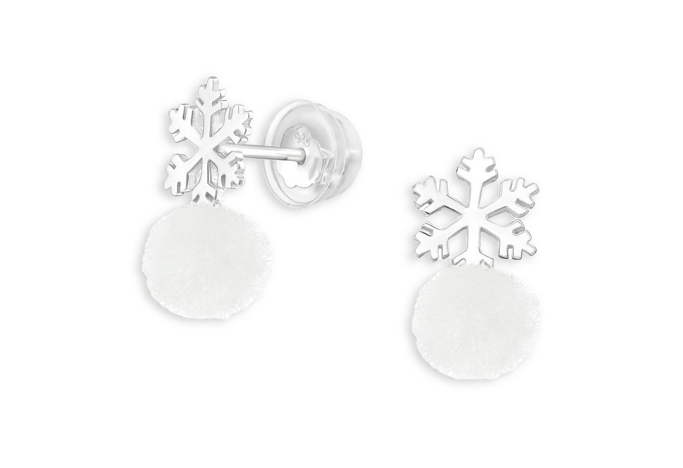 Monkimau Ohrring-Set Schneeflocken Kinder Ohrringe aus 925 Silber, Hypoallergen von Monkimau