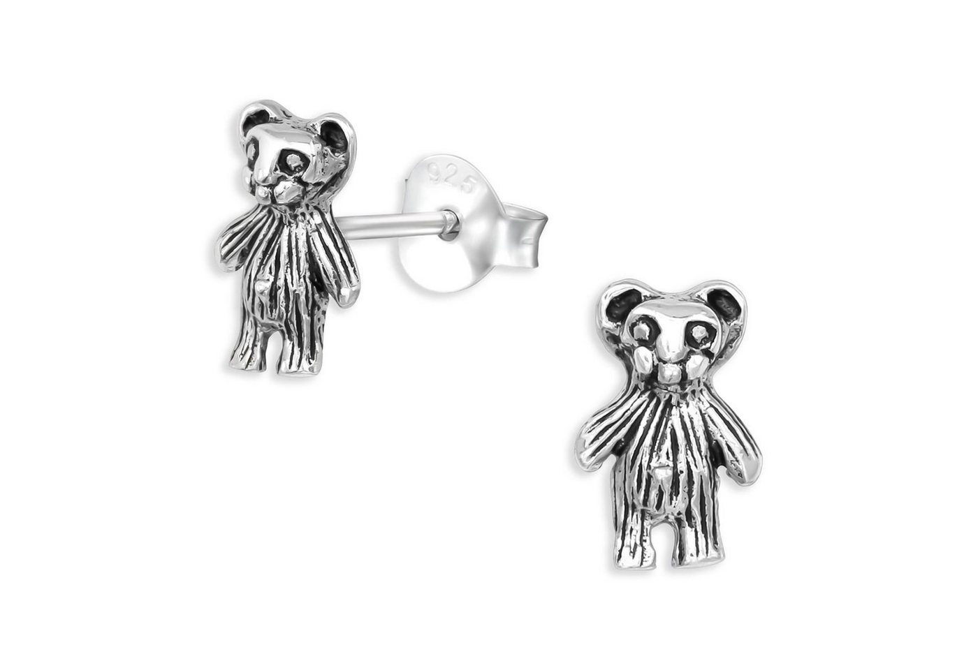 Monkimau Paar Ohrstecker Teddy Bären Ohrringe 925 Silber Ohrstecker (Packung) von Monkimau