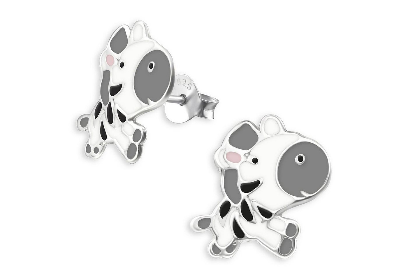 Monkimau Paar Ohrstecker Zebra Kinder Ohrringe aus 925 Silber (Packung) von Monkimau