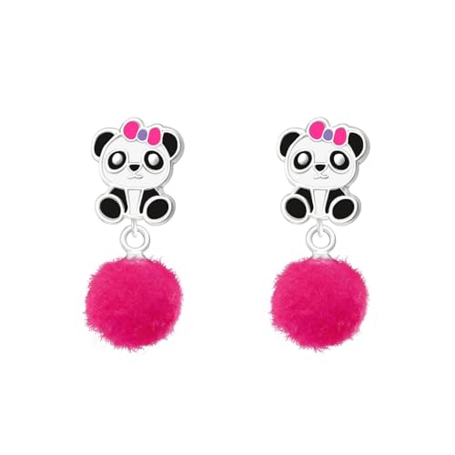 Monkimau Panda Kinder Ohrringe | 925 Silber | Mädchen Ohrstecker Schmuck | Hypoallergen & Nickelfrei | Kinderohrringe Geschenkidee von MONKIMAU