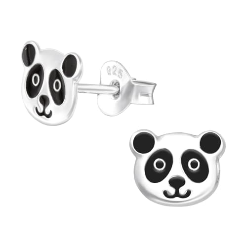 Monkimau Panda Kinder Ohrringe | 925 Silber | Mädchen Ohrstecker Schmuck | Hypoallergen & Nickelfrei | Kinderohrringe Geschenkidee von MONKIMAU