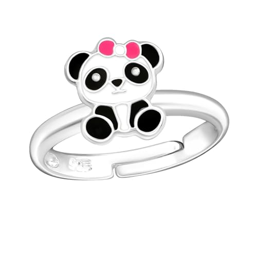 Monkimau Panda Kinder Ring 925 Silber - Größe 2,5 | Hypoallergen Kinderohrringe | Mädchen Schmuck Geschenk Geschenkidee von MONKIMAU