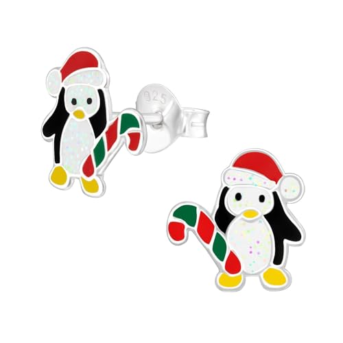 Monkimau Pinguin Kinder Ohrringe | 925 Silber | Mädchen Ohrstecker Schmuck | Hypoallergen & Nickelfrei | Kinderohrringe Geschenkidee von MONKIMAU