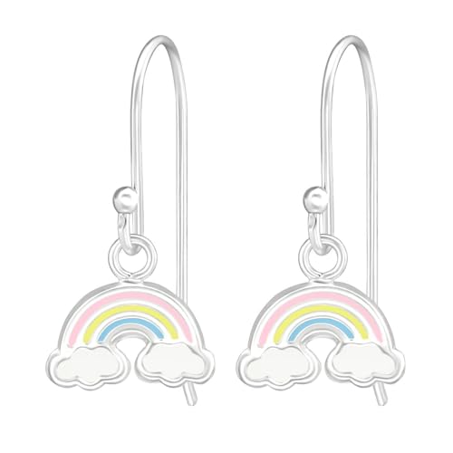 Monkimau Regenbogen Kinder Ohrhänger Ohrringe | 925 Silber | Mädchen Ohrstecker Schmuck | Hypoallergen & Nickelfrei | Kinderohrringe Geschenkidee von MONKIMAU