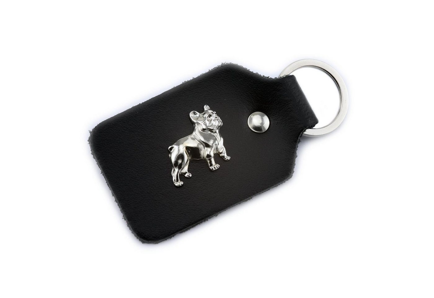 Monkimau Schlüsselanhänger Französische Bulldoggen Schlüsselanhänger aus Leder (Packung) von Monkimau