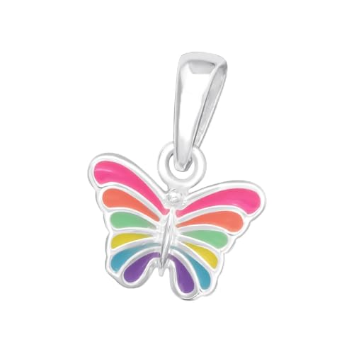 Monkimau Schmetterling Kinder Premium Kettenanhänger 925 Silber | Hypoallergen Kinderohrringe | Mädchen Schmuck Geschenk Geschenkidee Kette von MONKIMAU