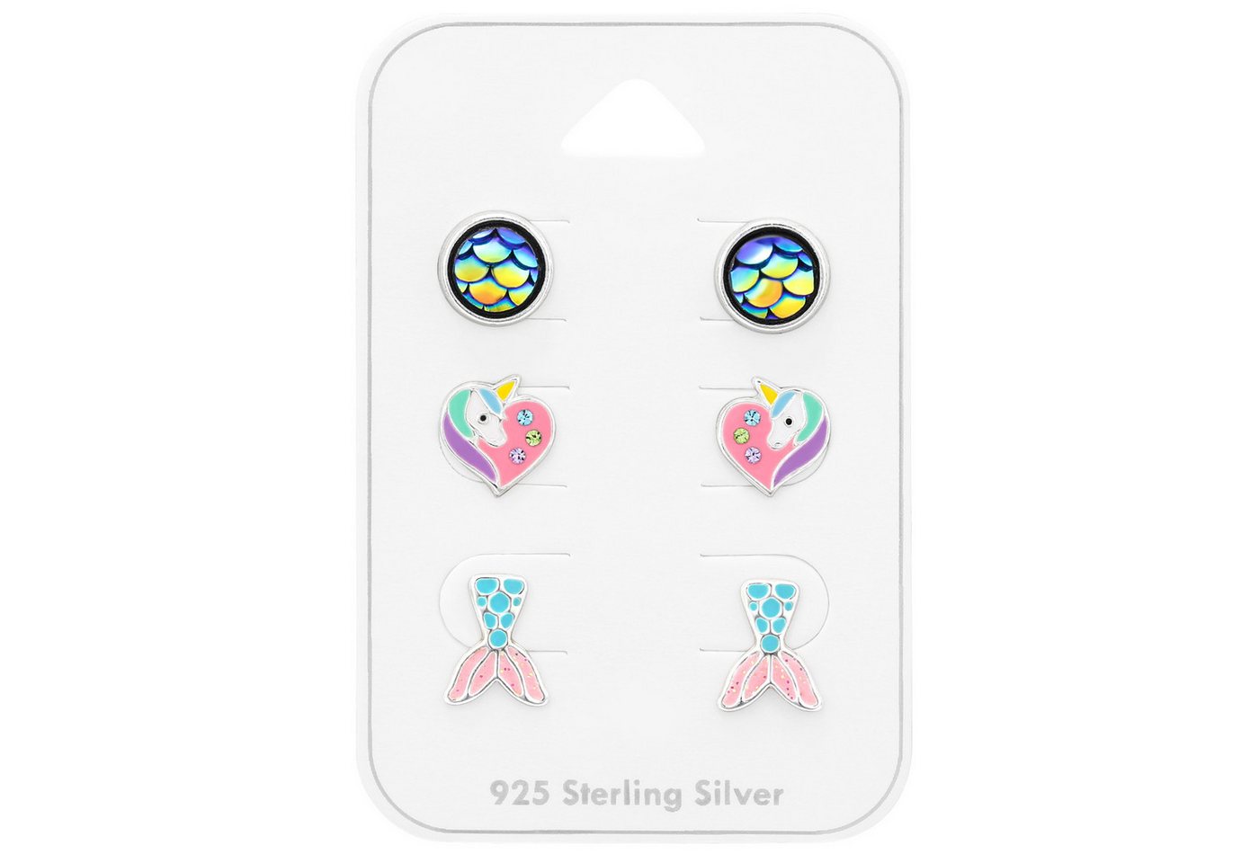Monkimau Ohrring-Set Einhorn Meerjungfrau Kinderset Silber Mädchen Ohrstecker, Hypoallergen Monkimau Ohrring-Set Einhorn Meerjungfrau Kinderset Silber Mädchen Ohrstecker, Hypoallergen von Monkimau
