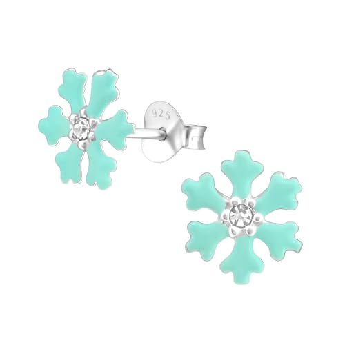 Monkimau Schneeflocke Kinder Ohrringe | 925 Silber | Mädchen Ohrstecker Schmuck | Hypoallergen & Nickelfrei | Kinderohrringe Geschenkidee von MONKIMAU