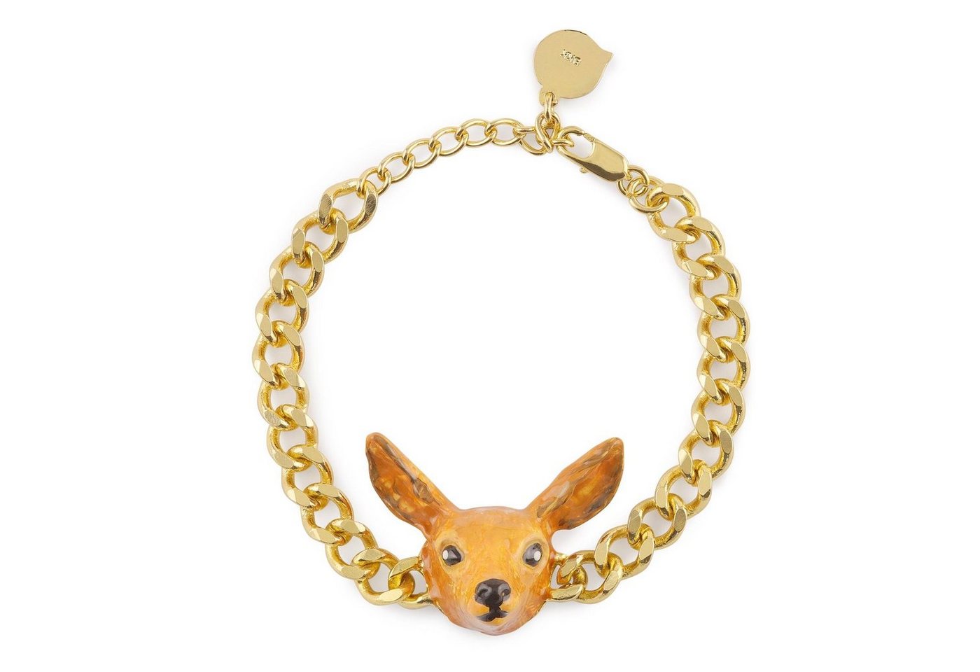 Monkimau Silberarmband Reh Armband vergoldet, Hypoallergen von Monkimau
