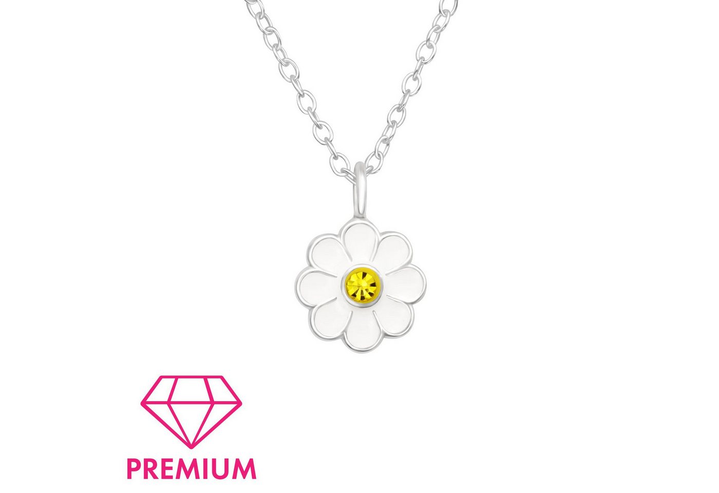 Monkimau Silberkette Blumen Kinder Premium Halskette 925 Silber Geschenk, Hypoallergen von Monkimau