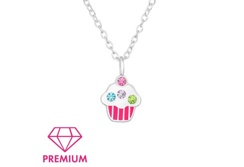 Monkimau Silberkette Cupcake Kinder Premium Halskette 925 Silber Geschenk, Hypoallergen von Monkimau