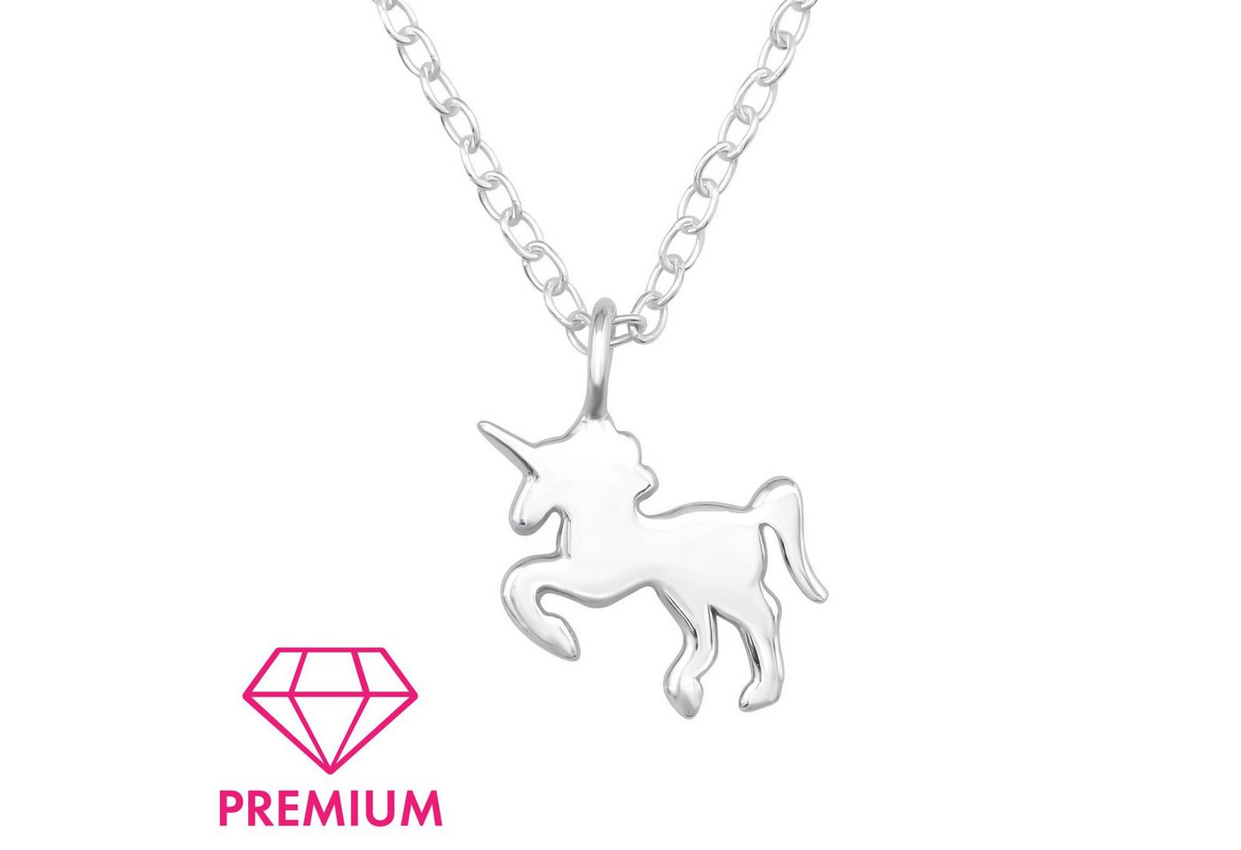 Monkimau Ohrring-Set Einhörner Kinder Premium Halskette 925 Silber Geschenk, Hypoallergen von Monkimau