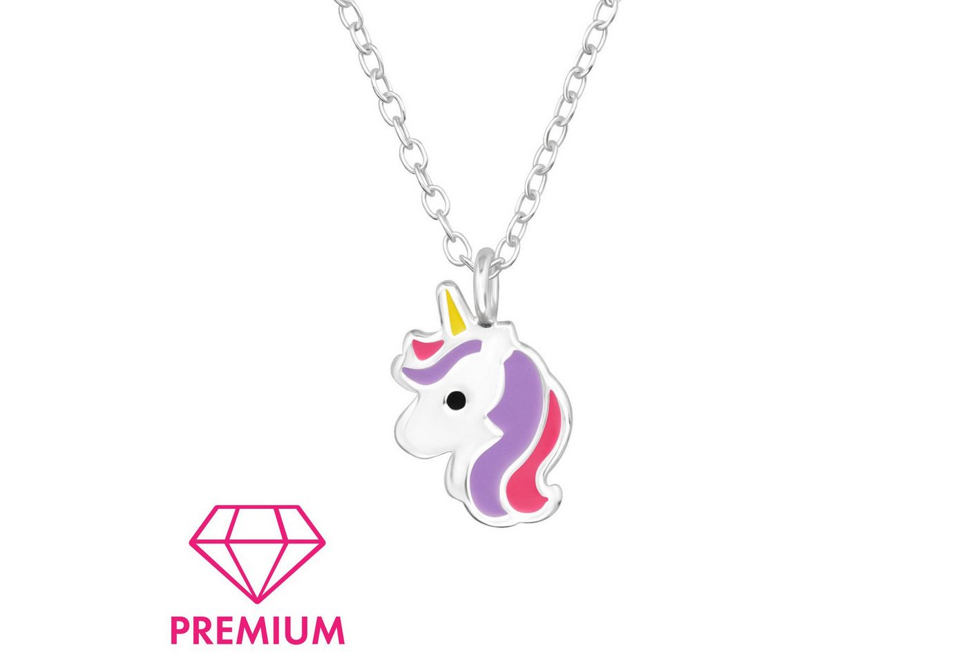 Monkimau Silberkette Einhörner Kinder Premium Halskette 925 Silber Geschenk, Hypoallergen von Monkimau