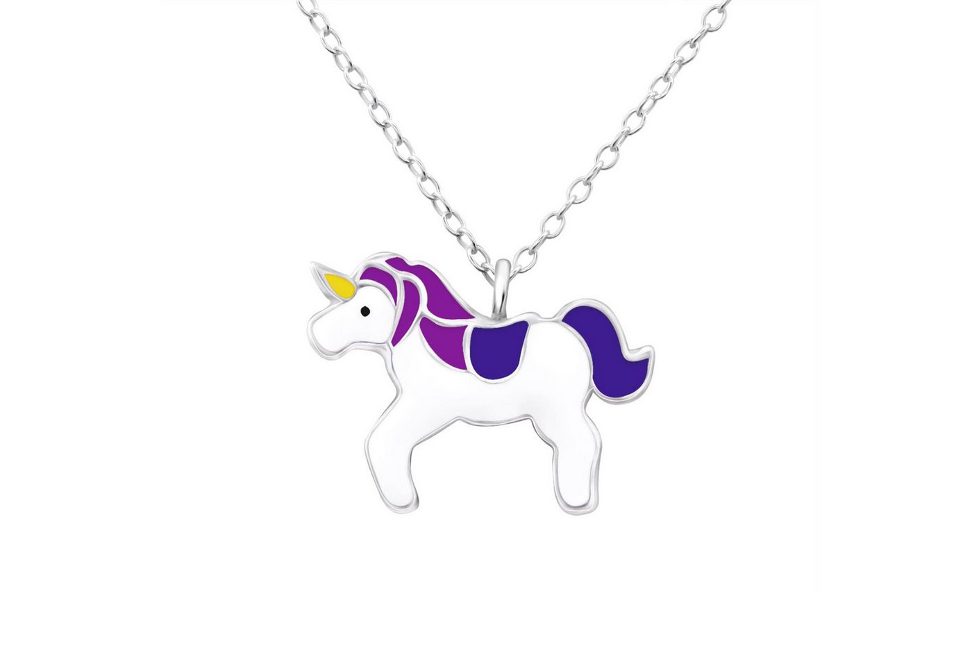 Monkimau Silberkette Einhorn Kinder Halskette 925 Silber Geschenk, Hypoallergen von Monkimau