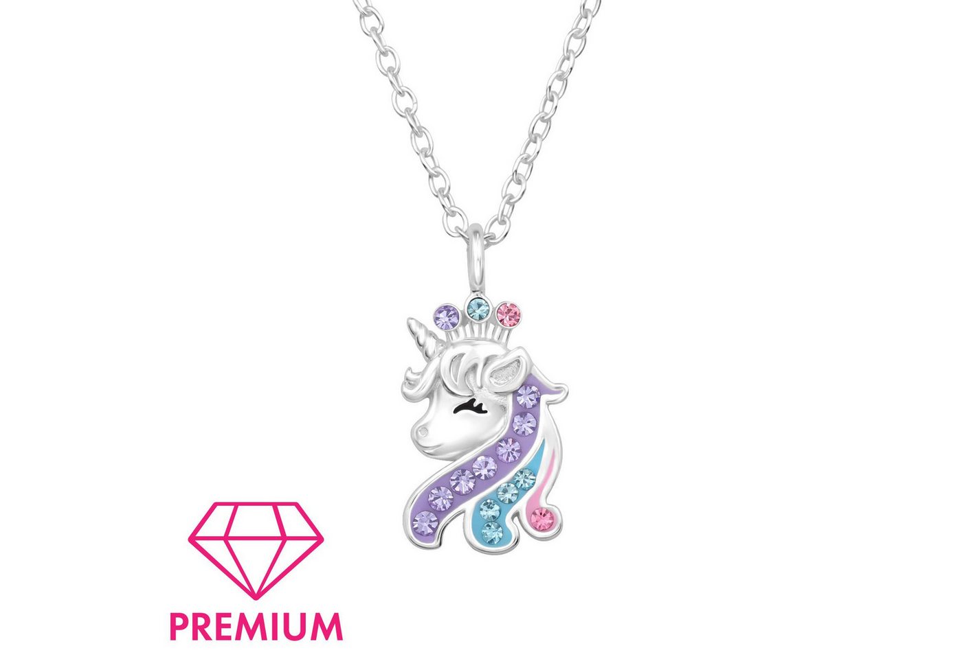 Monkimau Silberkette Einhorn Kinder Premium Halskette 925 Silber Geschenk, Hypoallergen von Monkimau