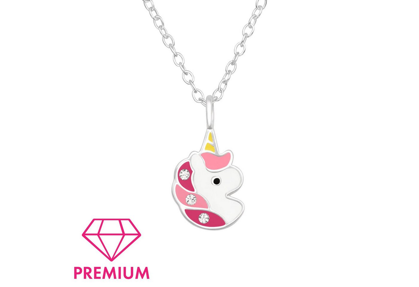 Monkimau Silberkette Einhorn Kinder Premium Halskette 925 Silber Geschenk, Hypoallergen von Monkimau
