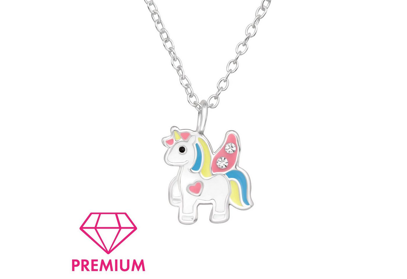 Monkimau Silberkette Einhorn Kinder Premium Halskette 925 Silber Geschenk, Hypoallergen von Monkimau