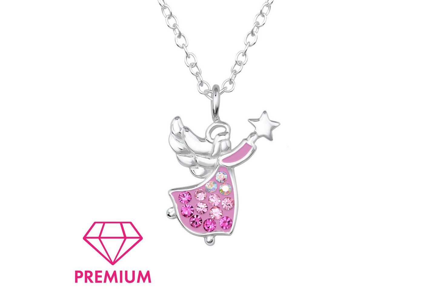 Monkimau Silberkette Engel Kinder Premium Halskette 925 Silber Geschenk, Hypoallergen von Monkimau