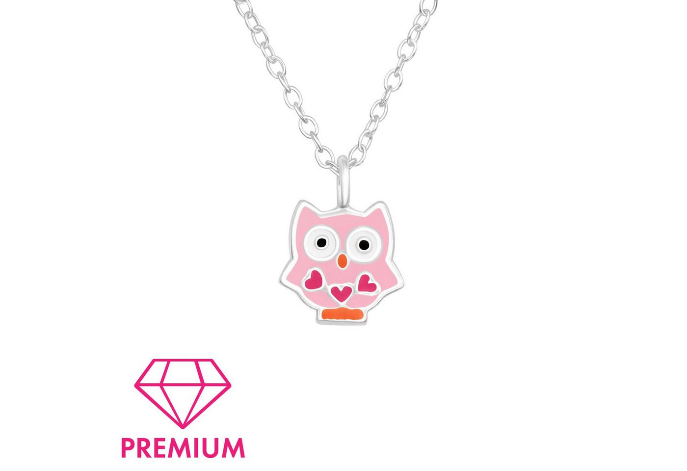 Monkimau Silberkette Eule Kinder Premium Halskette 925 Silber Geschenk, Hypoallergen von Monkimau
