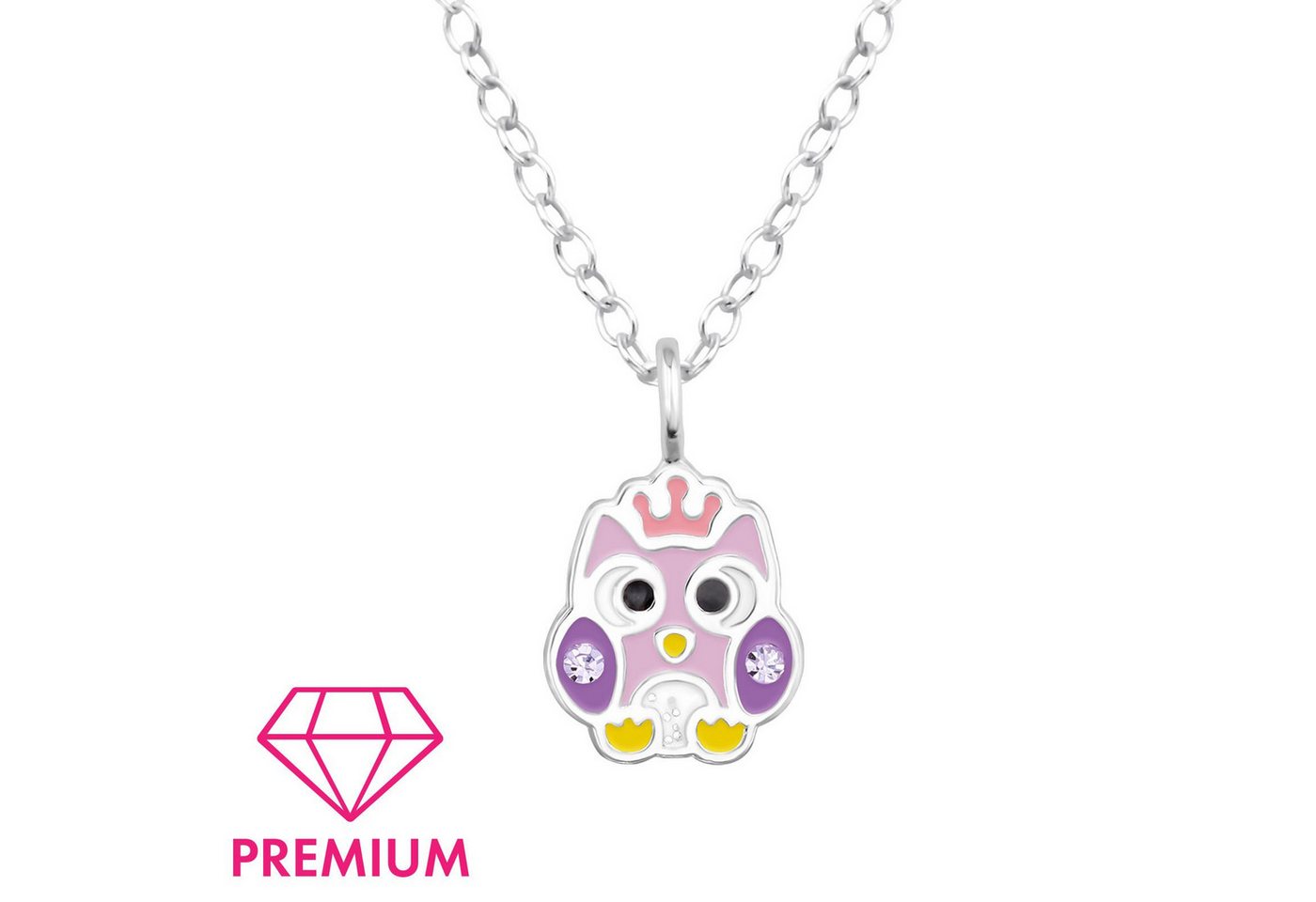 Monkimau Silberkette Eulen Kinder Premium Halskette 925 Silber Geschenk, Hypoallergen von Monkimau