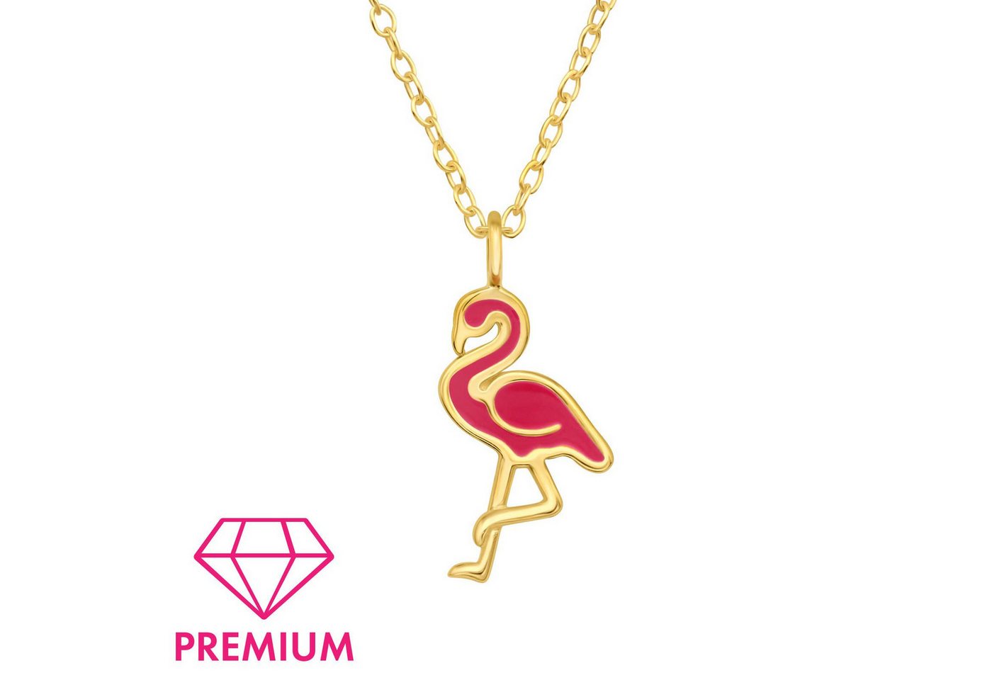 Monkimau Silberkette Flamingo Kinder Premium Halskette 925 Silber Geschenk, Hypoallergen von Monkimau