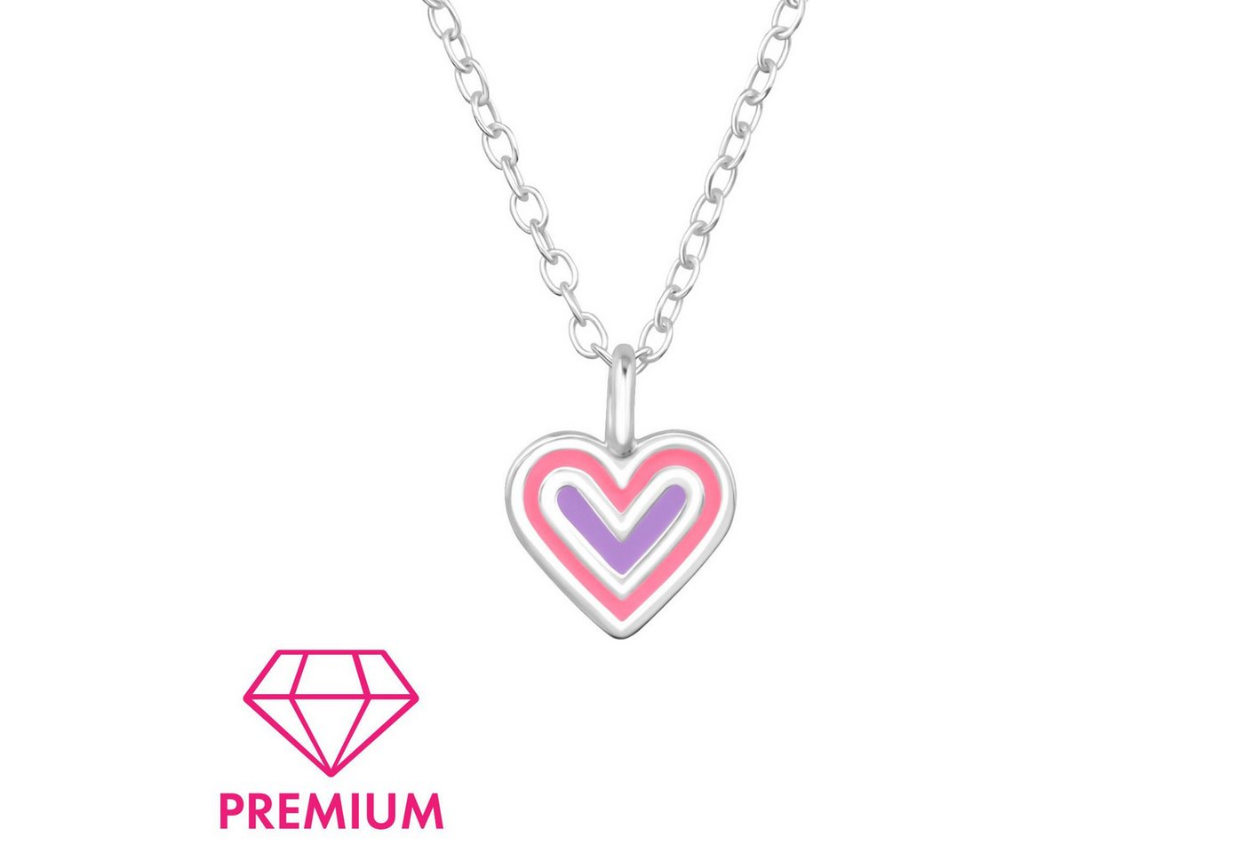 Monkimau Silberkette Herzen Kinder Premium Halskette 925 Silber Geschenk, Hypoallergen von Monkimau