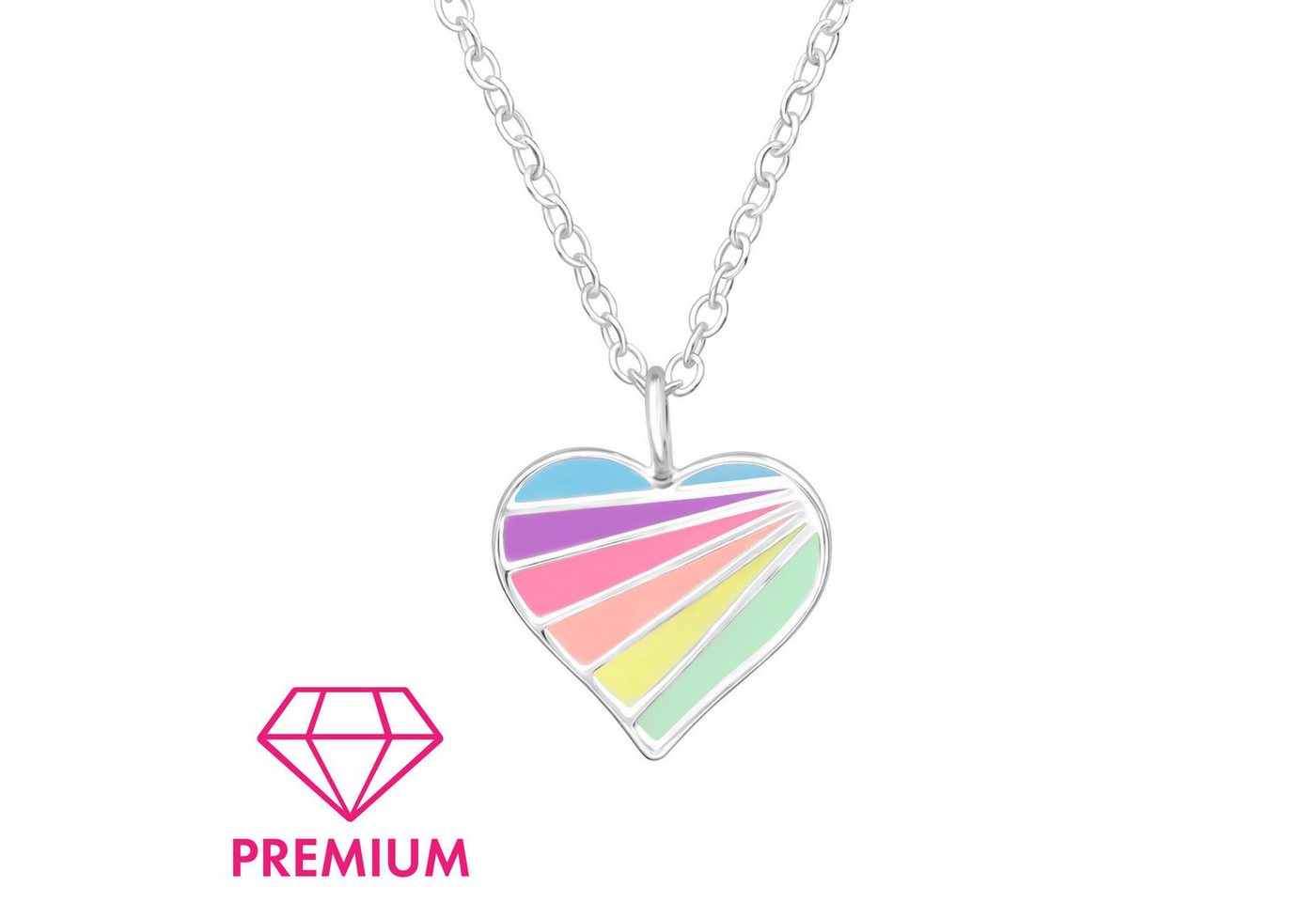 Monkimau Silberkette Herzen Kinder Premium Halskette 925 Silber Geschenk, Hypoallergen von Monkimau