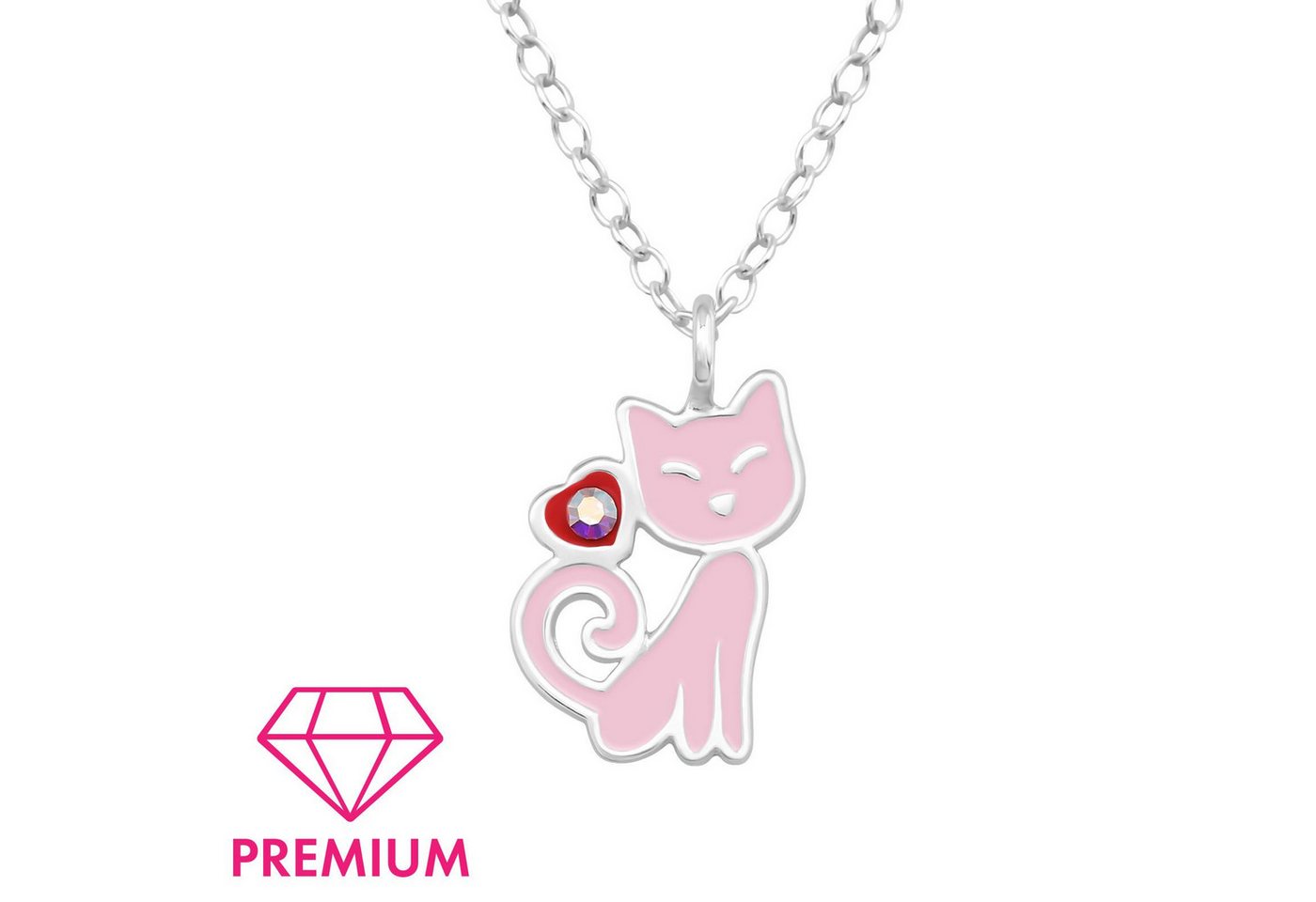 Monkimau Silberkette Katzen Kinder Premium Halskette 925 Silber Geschenk, Hypoallergen von Monkimau