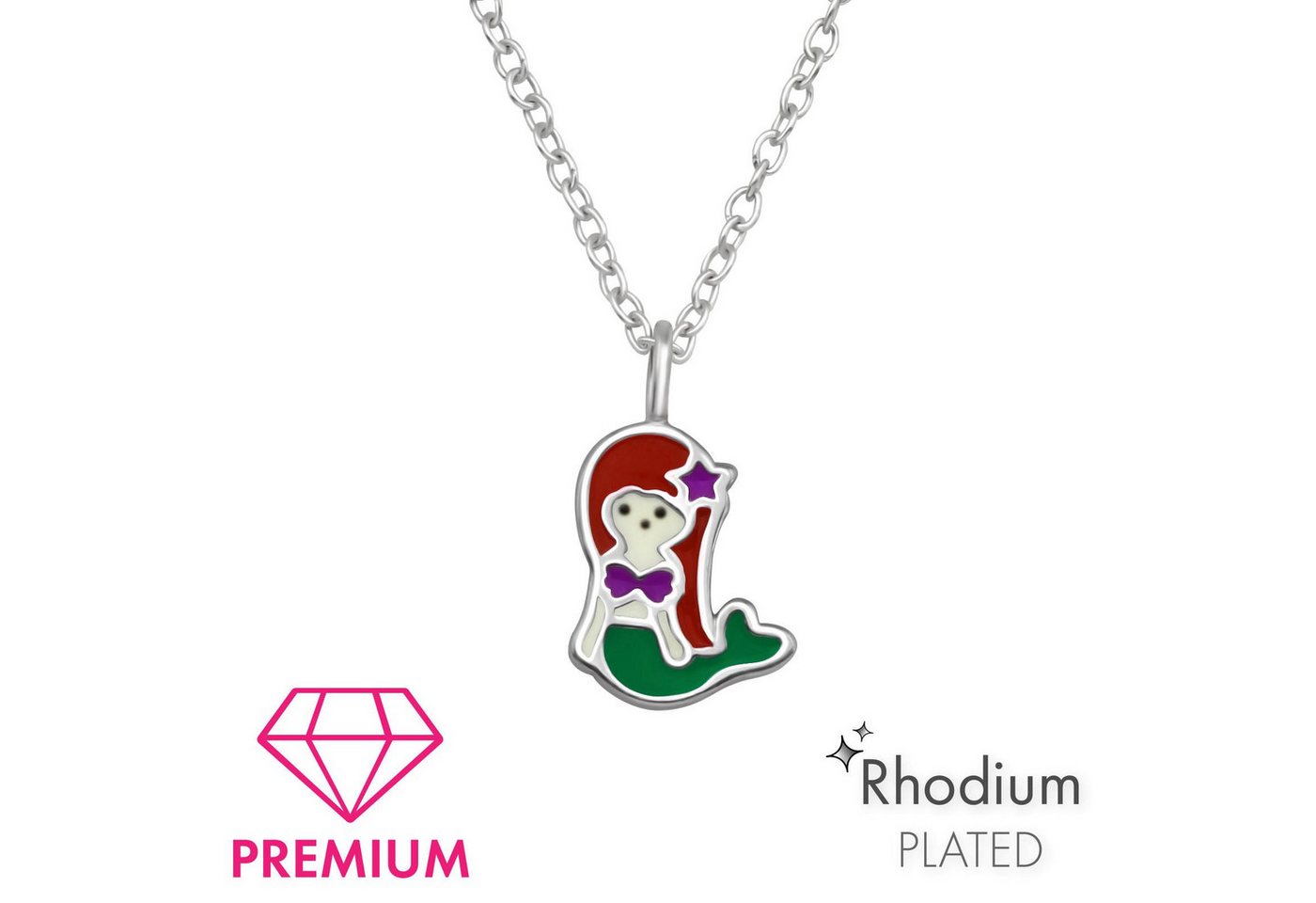 Monkimau Silberkette Meerjungfrau Kinder Premium Halskette 925 Silber, Hypoallergen von Monkimau