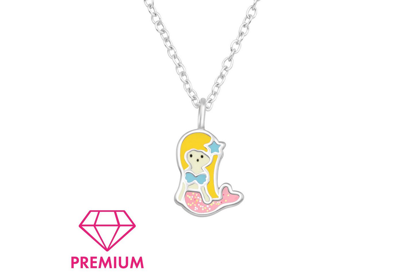 Monkimau Ohrring-Set Meerjungfrau Kinder Premium Halskette 925 Silber Geschenk, Hypoallergen von Monkimau