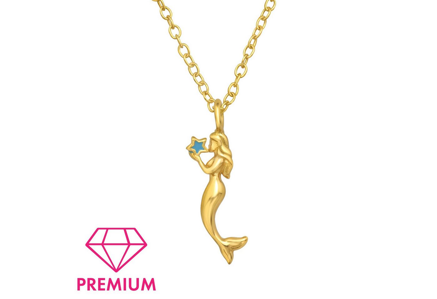 Monkimau Silberkette Meerjungfrauen Kinder Premium Halskette 925 Silber Geschenk, Hypoallergen von Monkimau