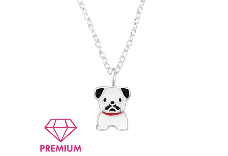 Monkimau Silberkette Mops Kinder Premium Halskette 925 Silber Geschenk, Hypoallergen von Monkimau