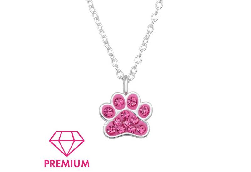 Monkimau Silberkette Pfoten Kinder Premium Halskette 925 Silber Geschenk, Hypoallergen von Monkimau