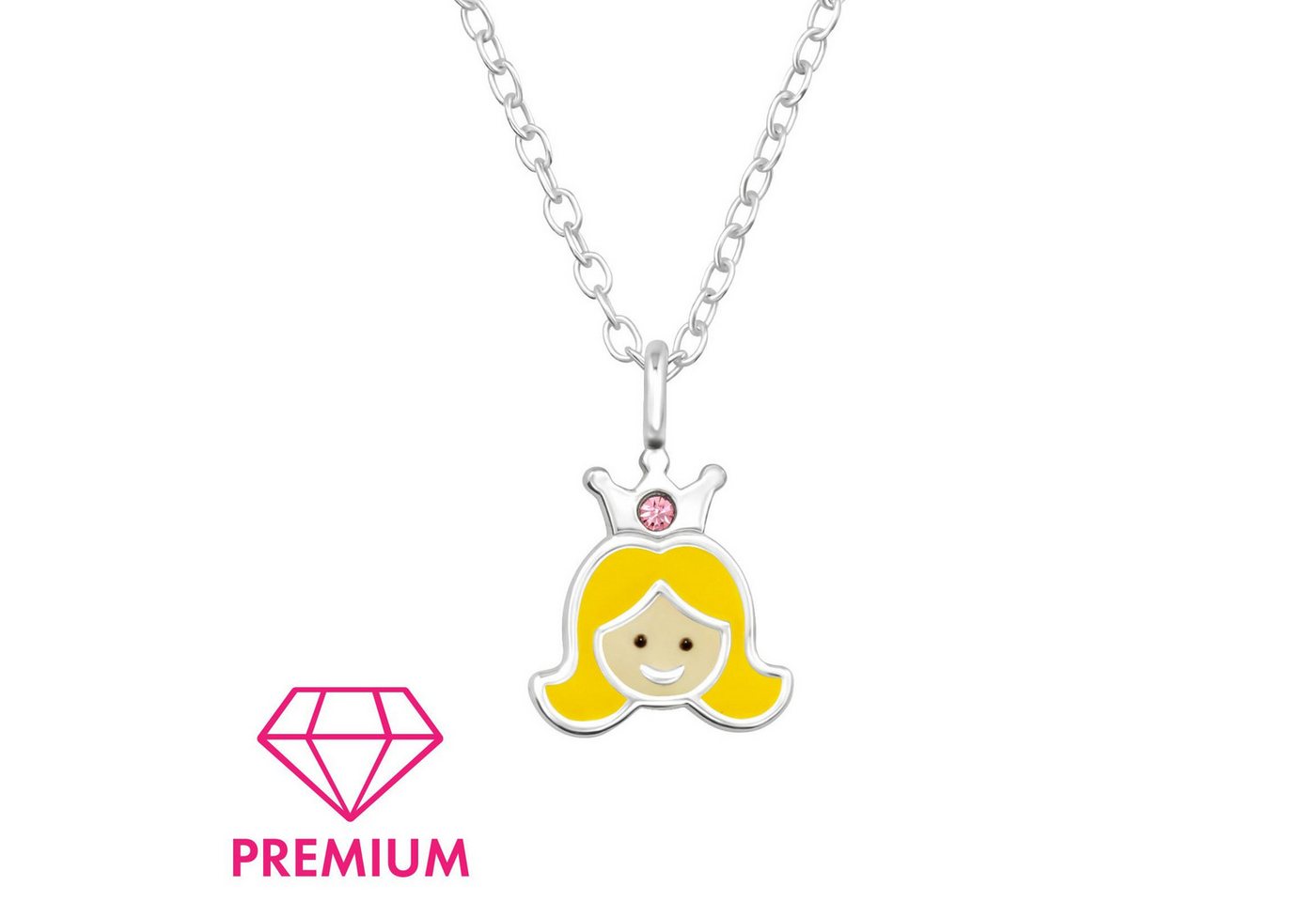 Monkimau Silberkette Prinzessin Kinder Premium Halskette 925 Silber Geschenk, Hypoallergen von Monkimau