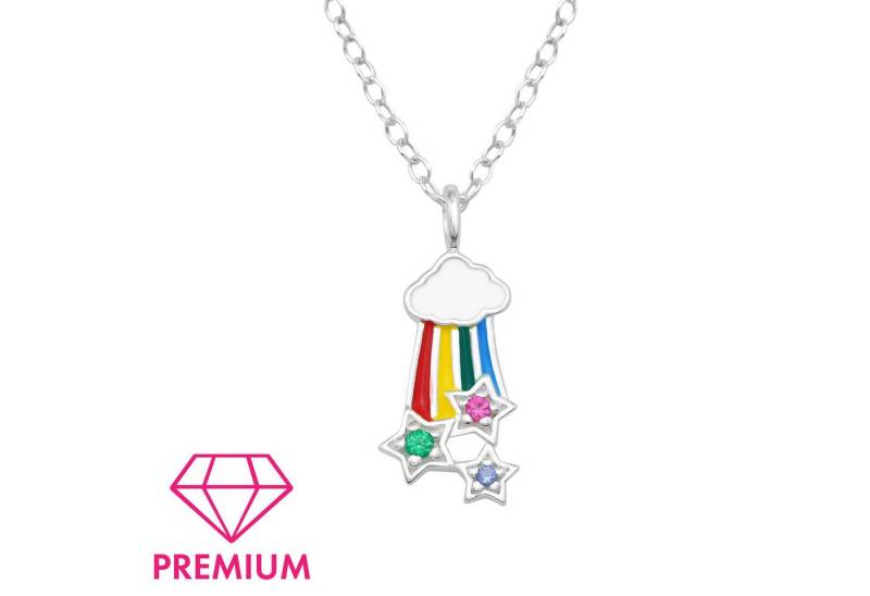 Monkimau Silberkette Regenbogen-Stern Kinder Premium Halskette 925 Silber, Hypoallergen von Monkimau