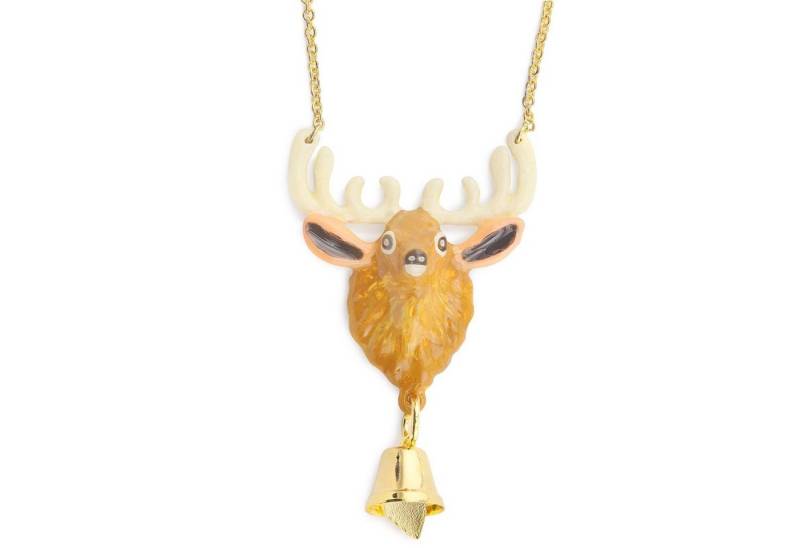 Monkimau Silberkette Rentier Halskette 18k Gold plattiert, Hypoallergen von Monkimau