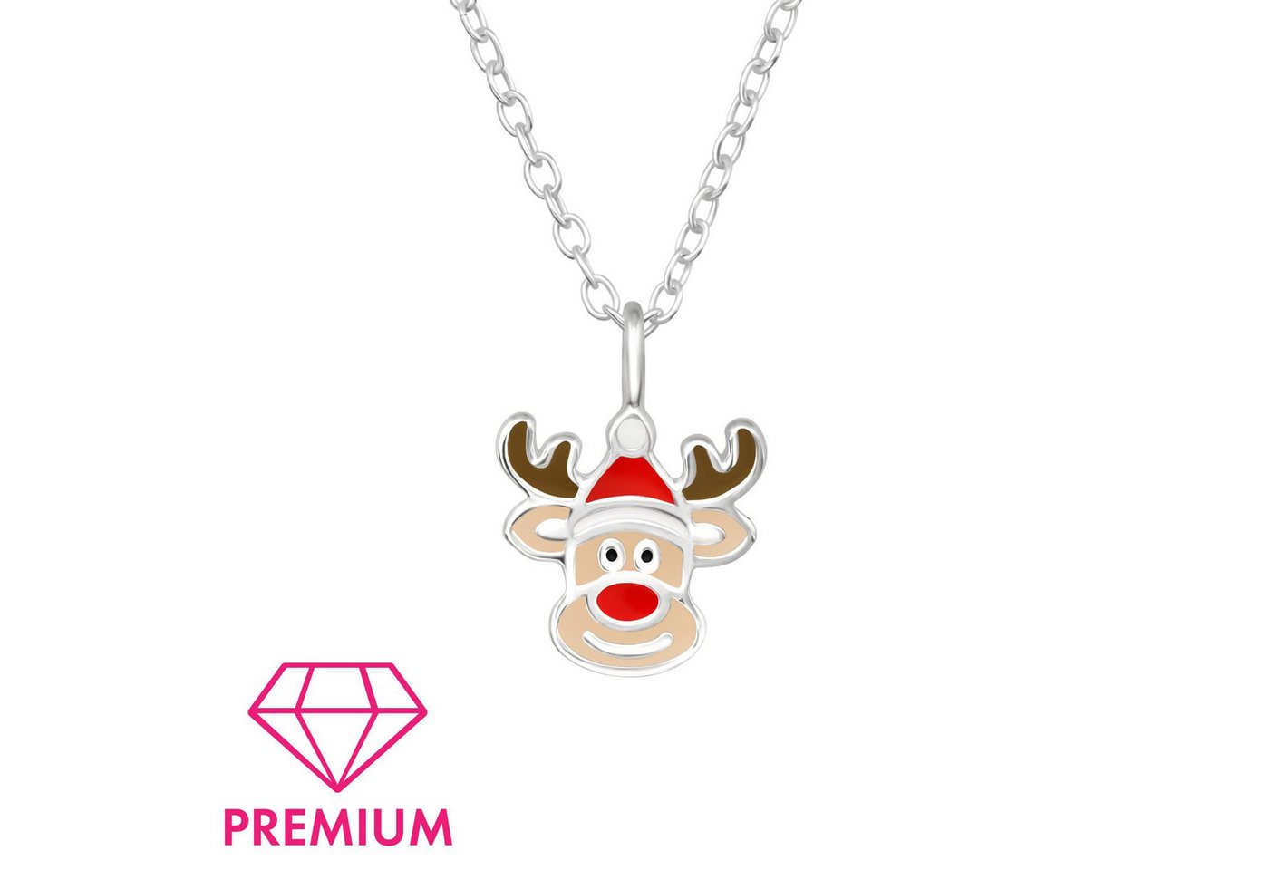 Monkimau Ohrring-Set Rentier Kinder Premium Halskette 925 Silber Geschenk, Hypoallergen von Monkimau