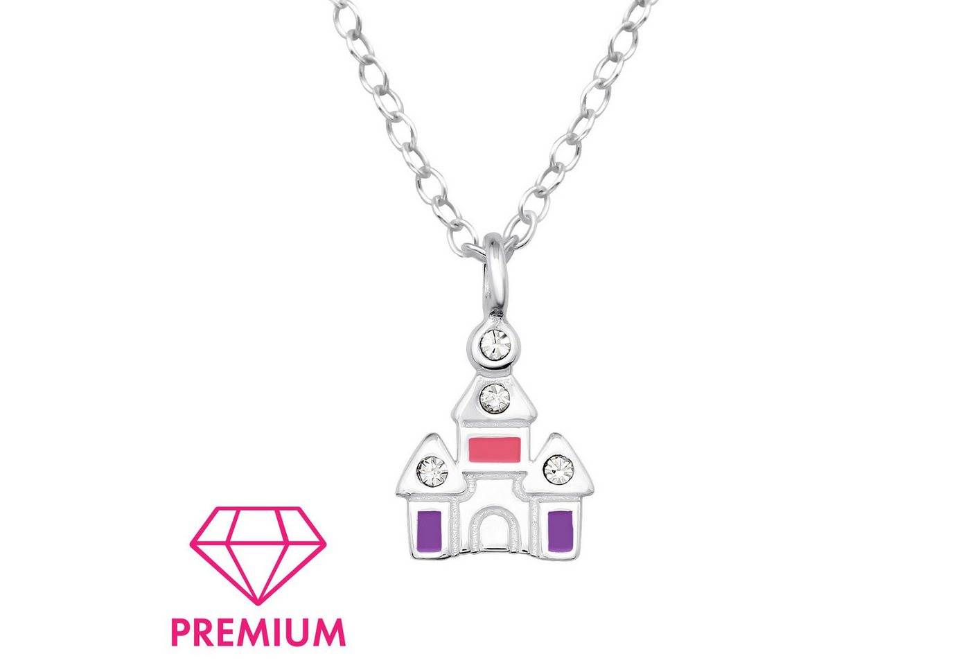 Monkimau Silberkette Schloss Kinder Premium Halskette 925 Silber Geschenk, Hypoallergen von Monkimau
