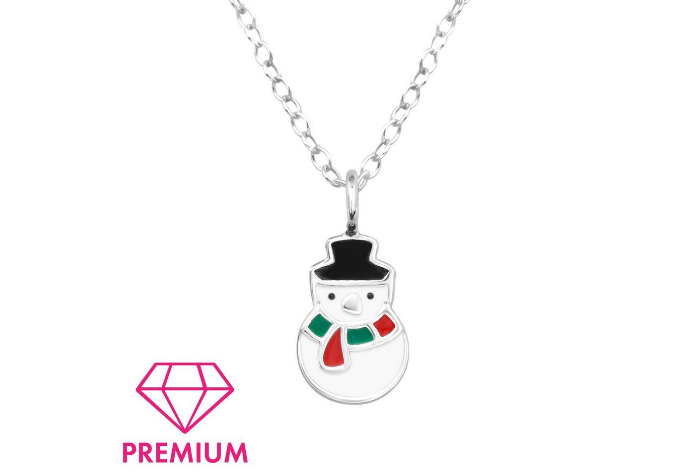 Monkimau Silberkette Schneemann Kinder Premium Halskette 925 Silber Geschenk, Hypoallergen von Monkimau