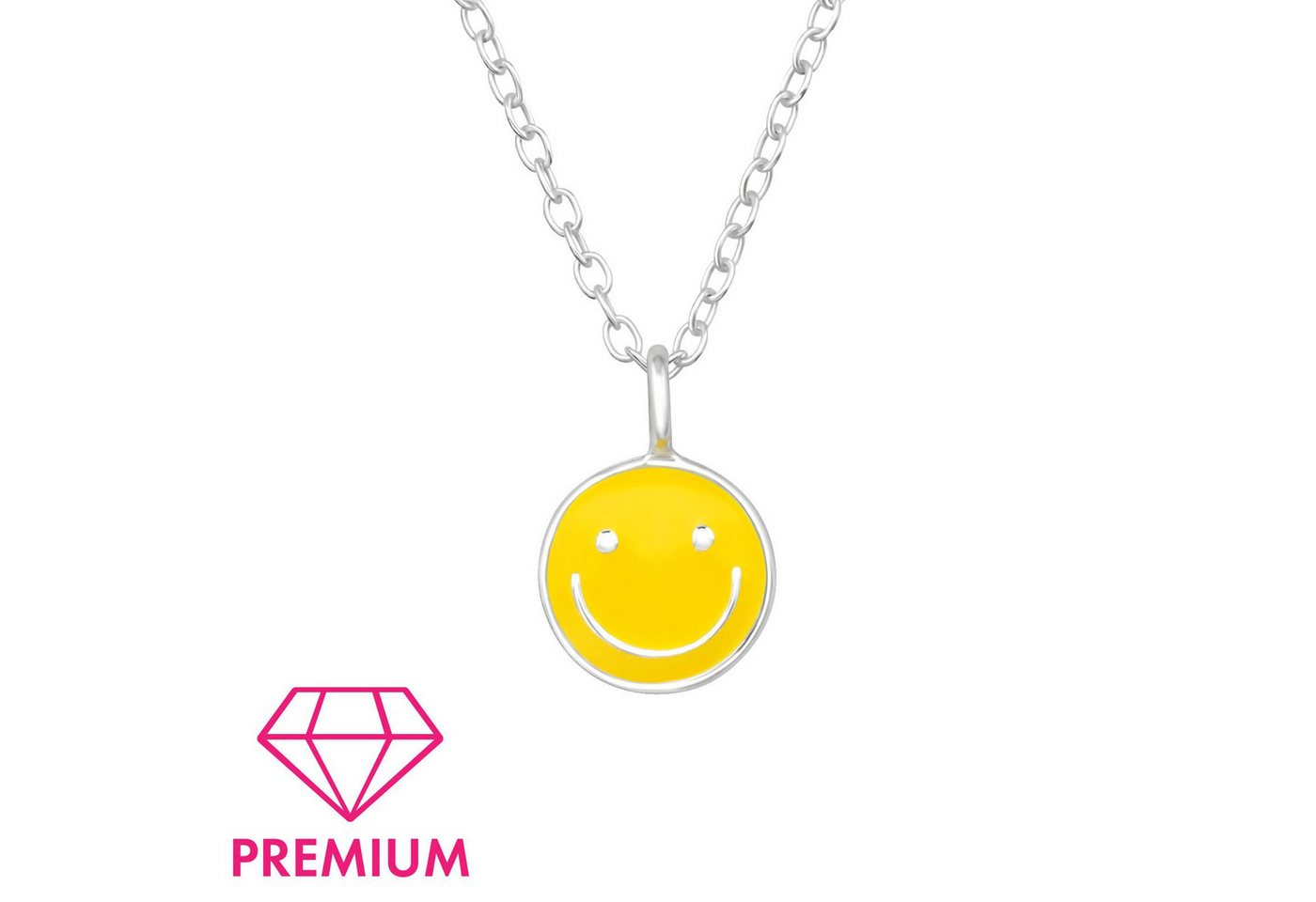 Monkimau Silberkette Smiley Kinder Premium Halskette 925 Silber Geschenk, Hypoallergen von Monkimau