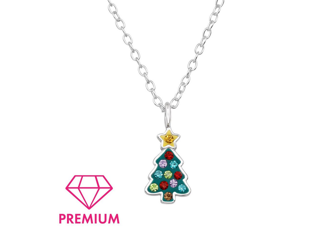 Monkimau Silberkette Weihnachtsbaum Kinder Premium Halskette 925 Silber, Hypoallergen von Monkimau